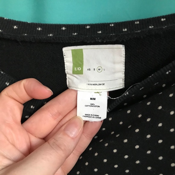 Urban Outfitters black polka dot sweatshirt top m - Picture 4 of 6